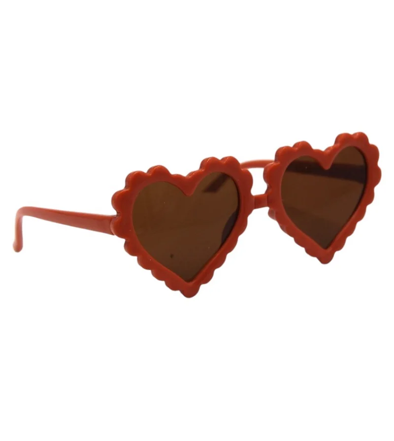 D'Daniela Yasmin Heart Shaped Glasses and Bow Barrette Clip Set For Babies and Girls - Orange