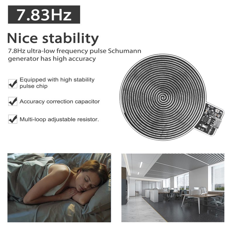 Schumann Wave Generator Black High Accuracy Stability - 7.8Hz Ultra-Low Frequency Pulse Generator With Precision Components for Home Bedroom Office Health Wellness - Image 4