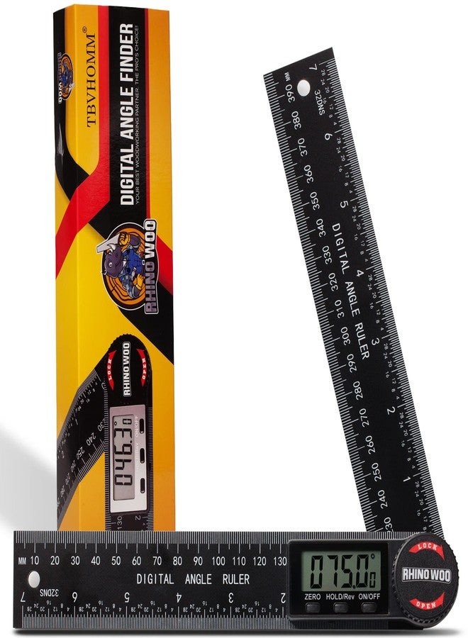 TBVHOMM Digital Angle Finder Protractor, Angle Finder Ruler with 7inch/200mm, Angle Measuring Tool for Woodworking/Carpenter/Construction/DIY Measurement(2 Batteries Included) (Enhanced ABS) - Image 1