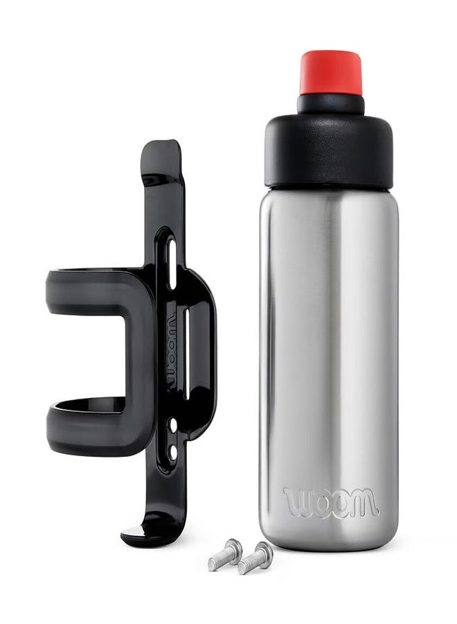 woom Glug Stainless Steel Bottle, Bicycle Compatible Water Bottle with Side-Load Mounting Cage for Youth & Child’s Bikes Accessory - Image 1