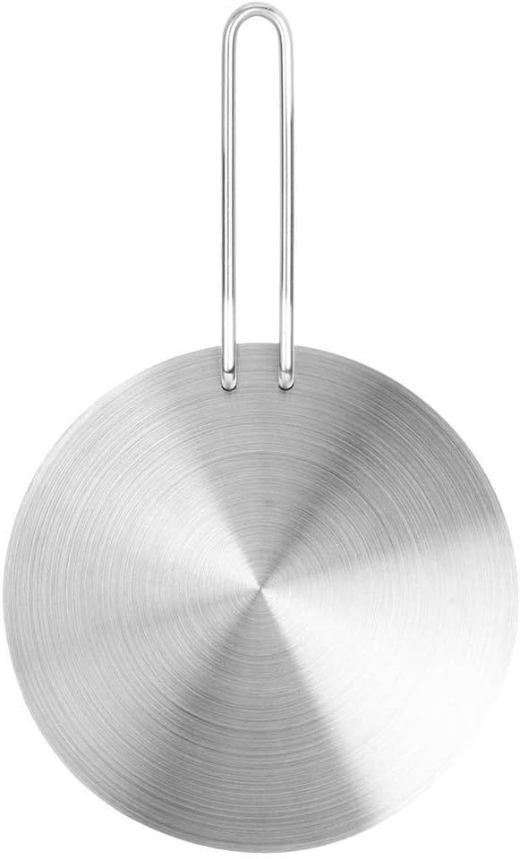 Focket موزع حرارة لوحة موزع حراري من الفولاذ المقاوم للصدأ مع مقبض قابل للطي لفرن الغاز الكهربائي وموقد الزجاج - Image 1