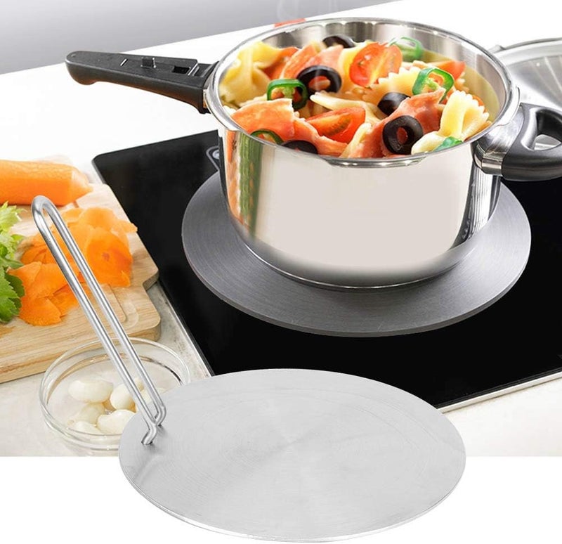 Focket موزع حرارة لوحة موزع حراري من الفولاذ المقاوم للصدأ مع مقبض قابل للطي لفرن الغاز الكهربائي وموقد الزجاج - Image 4