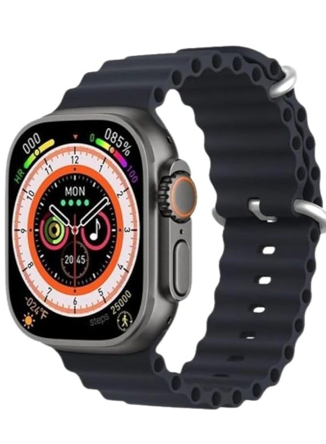 ادهوماكس ساعة ذكية جديدة اكس 8 الترا ماكس من ادهوماكس، تصميم انيق 49 ملم سلسلة 8، شاشة HD لتتبع اللياقة البدنية، شحن لاسلكي، تطبيق ويرفيت برو للجوال في اي او اس واندرويد للرجال والنساء - Image 3