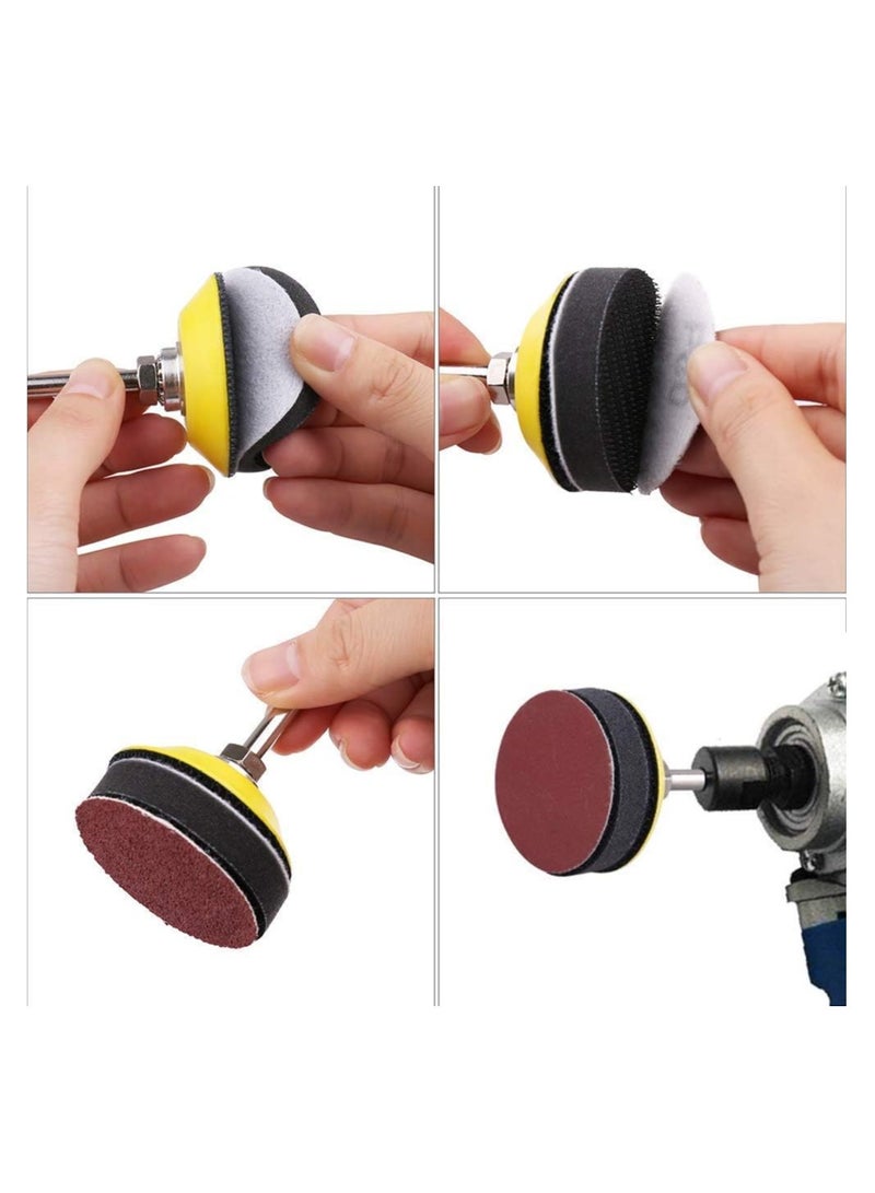 2 Inch Sanding Discs Kit 100PCS 60 TO 3000 Grit Sandpaper With A Quarter Inch Shank Backing Plate And Soft Foam Buffering Pad Hook and Loop Sand Paper - Image 4