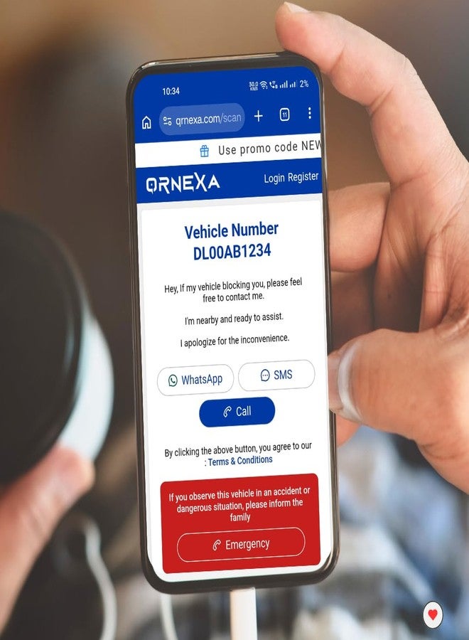 QRNexa White-Blue, Landscape, Pack of 2| QRNexa Car Parking Sticker | Call/Whatsapp/SMS Vehicle Owner via Virtual Number | No Number Sharing | Useful in Parking & Emergency | Car Accessories and Tags - Image 3