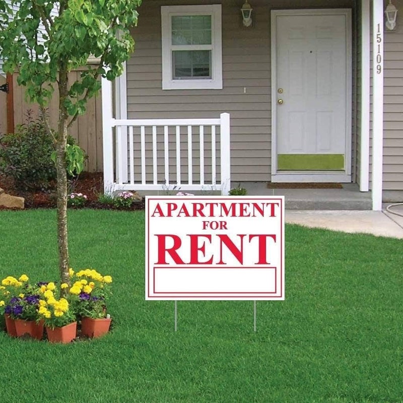 VictoryStore Realtor Yard Signs Apartment for Rent Sign  Set of 218 inches x 24 inches  Two Sided  Great for Renting Apartment Includes 4 Stakes - Image 2
