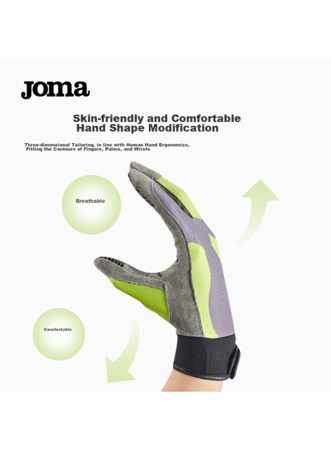 Joma قفازات جومّا للفرزبي للرجال والنساء، قفازات رياضية احترافية كاملة الأصابع، مقاومة للجلد، غير قابلة للانزلاق، للتدريب في الهواء الطلق، باللونين الأسود والرمادي، مقاس L - Image 4