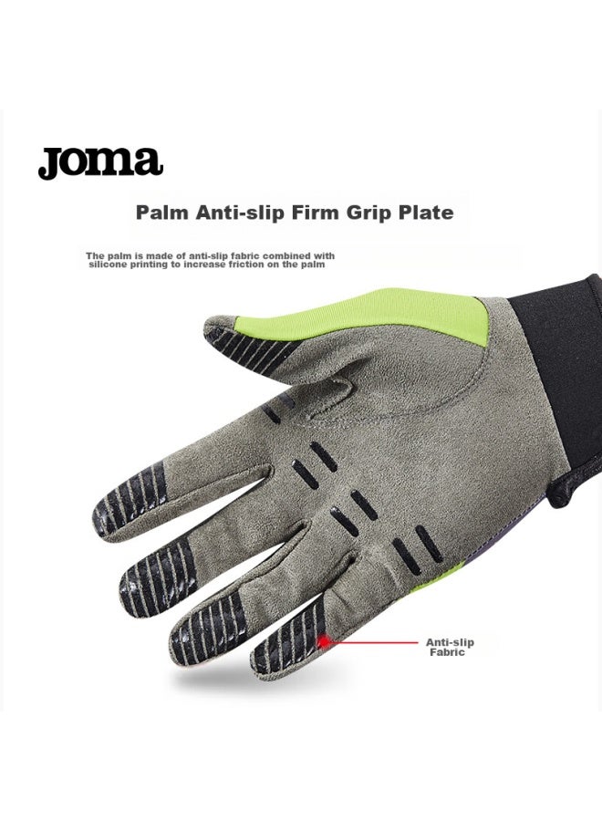 Joma قفازات جومّا للفرزبي للرجال والنساء، قفازات رياضية احترافية كاملة الأصابع، مقاومة للجلد، غير قابلة للانزلاق، للتدريب في الهواء الطلق، باللونين الأسود والرمادي، مقاس L - Image 3