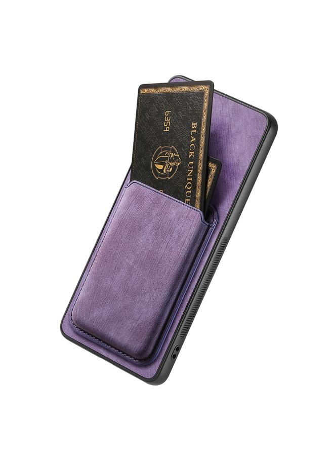 اس-توب جراب هاتف مغناطيسي لهاتف Samsung Galaxy A32 4G من الجلد بتصميم كلاسيكي مع حقيبة بطاقات - Image 4