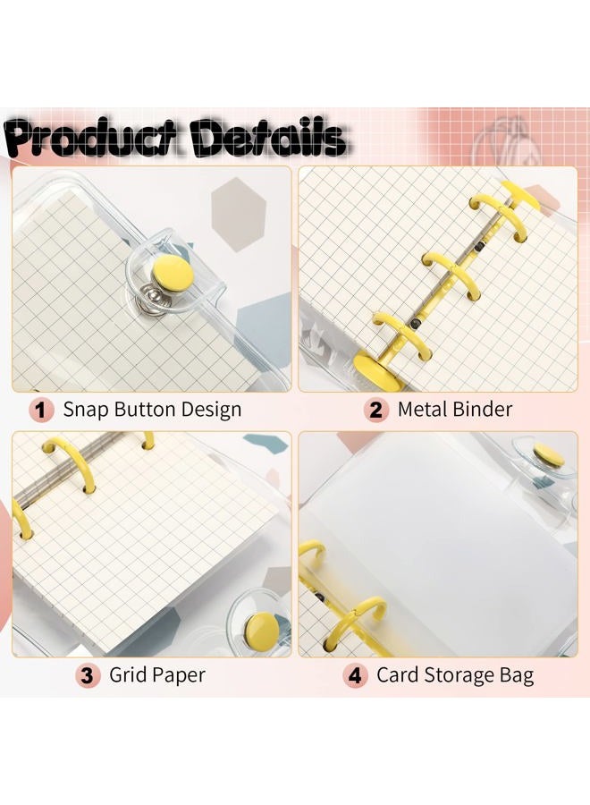Yahenda 10 Sets Mini Transparent 3 Ring Binder Covers with 80 Pages Each, 3 Ring Binder Notebook, Clear Soft PVC, Loose Leaf Notebook Binder Cover Protector Pockets - Image 3