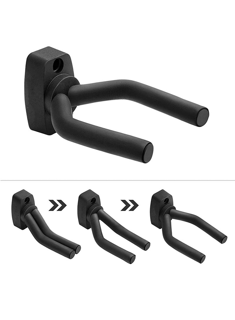Mike Music Guitar Wall Mount Hanger 2 Pack, Guitar Hanger Wall Hook Holder Stand Display Black with Screws - Easy to Install - Fits All Size Guitars, Bass, Mandolin, Banjo, Ukulele - Image 4