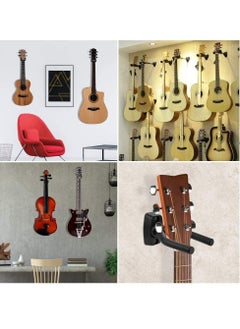 Mike Music Guitar Wall Mount Hanger 2 Pack, Guitar Hanger Wall Hook Holder Stand Display Black with Screws - Easy to Install - Fits All Size Guitars, Bass, Mandolin, Banjo, Ukulele  - Image 5