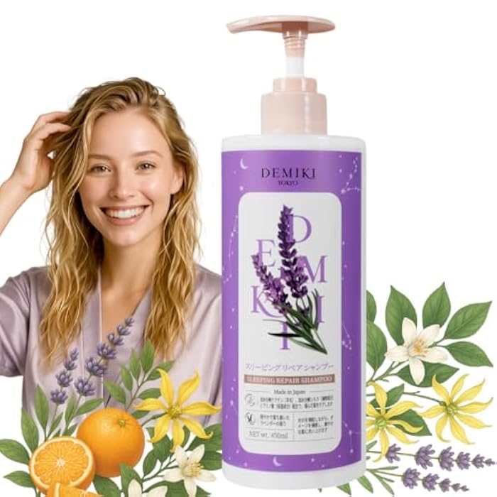 DEMIKI Shampoo for Women,Japanese Shampoo for Damaged Hair,Lavender Perfume,Sulfate Free,Keratin Care, Color Safe, Gentle for Color Treated Hair, Moisturizing Hair Care, Anti Dandruff 450ml,16oz - Image 1