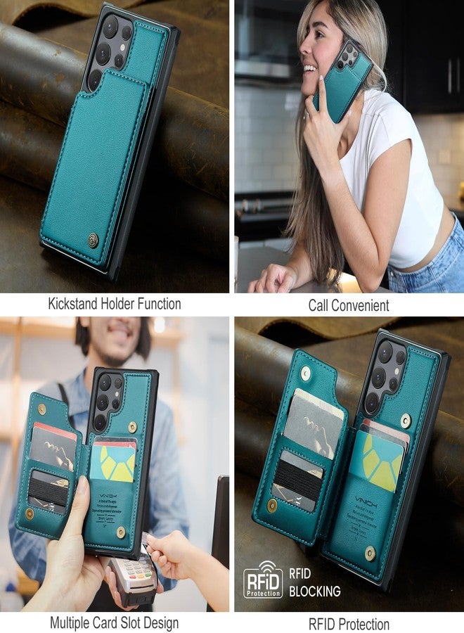 Vinich for Samsung Galaxy S25 Ultra Wallet Case with Card Holder, RFID Blocking Credit Slots Kickstand Shockproof Phone Cover for Women Men, Black - Image 3