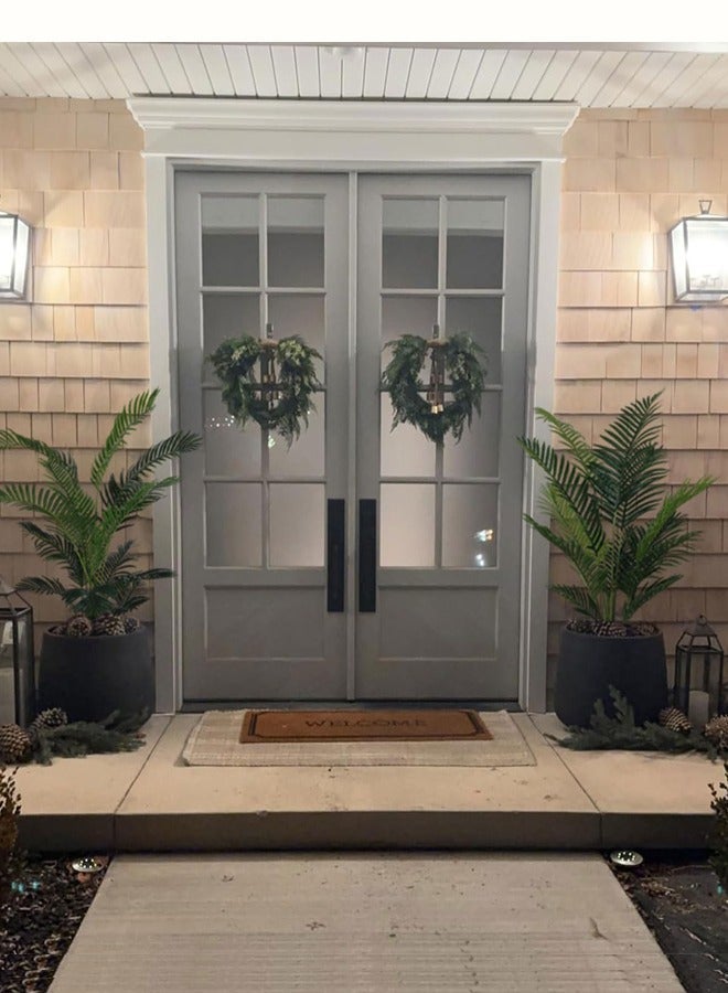 Zvezvia Artificial Areca Palm Plant Fake Tropical Palm Tree, Faux Dypsis Lutescens Plants in Pot for Indoor Outdoor House Home Office Garden Modern Decoration Housewarming Gift-Set - Image 5