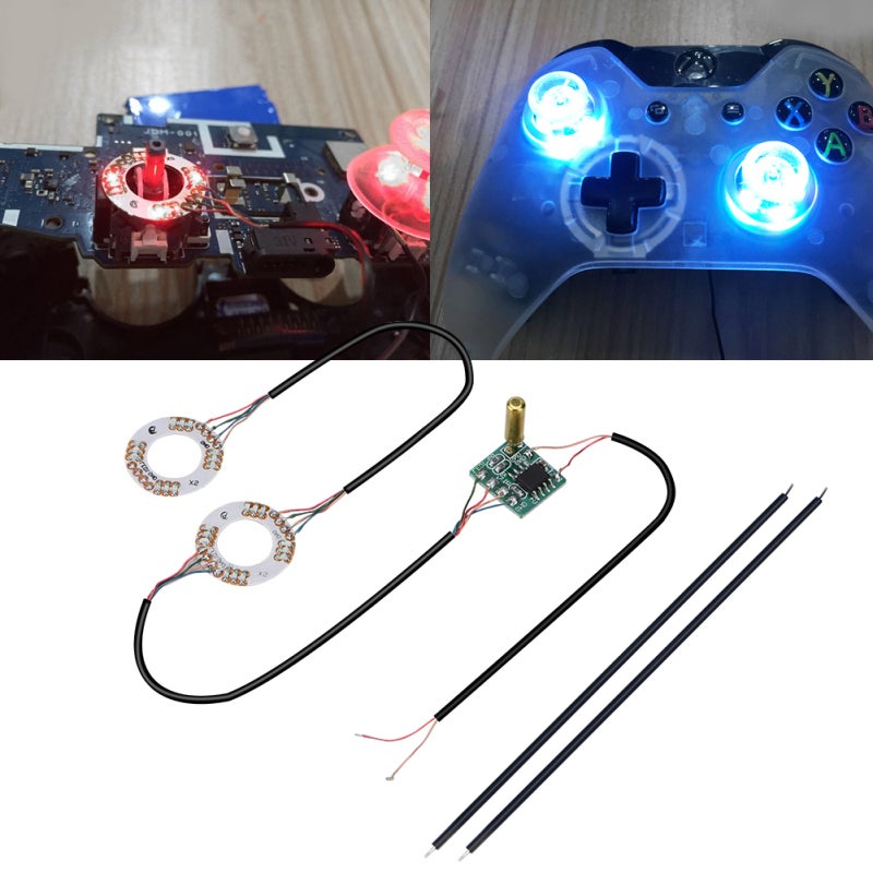 LED Thumb Sticks ABS Plastic 7 Colors Switch - Easy Installation Power Saving Analog Thumbstick Caps for Xbox One PS4 Controller Gamers - Image 1