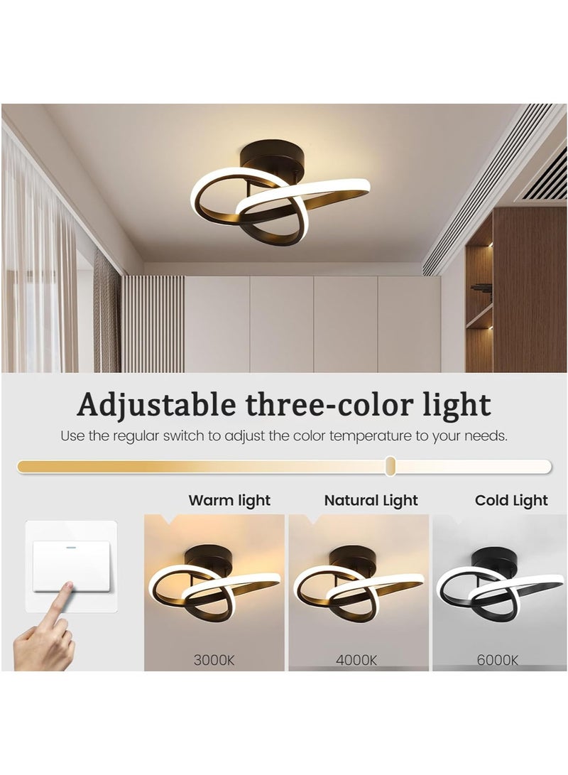 MarlaMall أضواء سقف LED عصرية، مصباح سقف لغرفة المعيشة، إضاءة سقف LED إبداعية داخلية لشرفة غرفة النوم والمطبخ والممر والمكتب (أسود) - Image 4