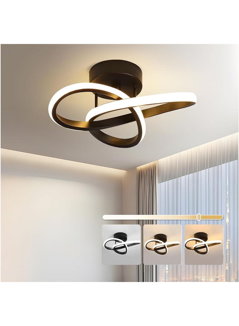 MarlaMall أضواء سقف LED عصرية، مصباح سقف لغرفة المعيشة، إضاءة سقف LED إبداعية داخلية لشرفة غرفة النوم والمطبخ والممر والمكتب (أسود) - Image 1