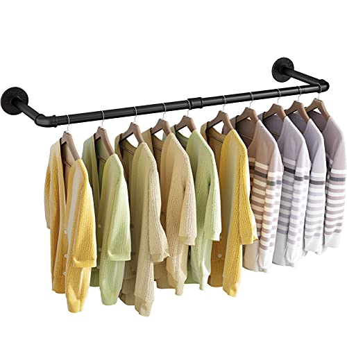 UlSpeed Wall Mounted Clothes Rack 31.5in, Industrial Pipe Wall Mount Clothing Rack, Heavy Duty Iron Garment Racks, Space Saver Multi-purpose Hanging Rod for Laundry Room, Closet Storage, 1 Pack - Image 1