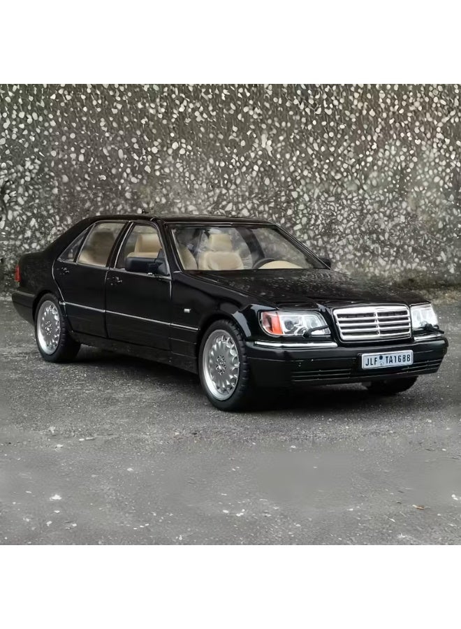 Mercedes-Benz Ghost 1:24 scale model car, black color, doors, hood and trunk openable, the car simulates reality and is realistic in its exterior details and interior decoration, a beautiful looking car from the classic old car models, you can play or decorate rooms, offices, councils, cafes, or on shelves for display, or to decorate the Bedouin tent, or inside popular museums, or for lovers and amateurs of collecting cars or artists in the manufacture of old models and placing the car with the work to decorate the model of old popular archaeological houses, also for professional photographers and advertisement photographers to put it as a background or add it inside a transparent acrylic box and give it as a gift to someone you love, for parents or children, or a gift for someone who used to drive the same car - Image 3