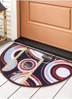 Status Contract Nylon Semi Circle/D-Shape Washable Dirt Trapper Non-Slip Entrance Floor/Door Mat- Pack of 2, Semi Circular, 38 X 58 Cm  - Image 1