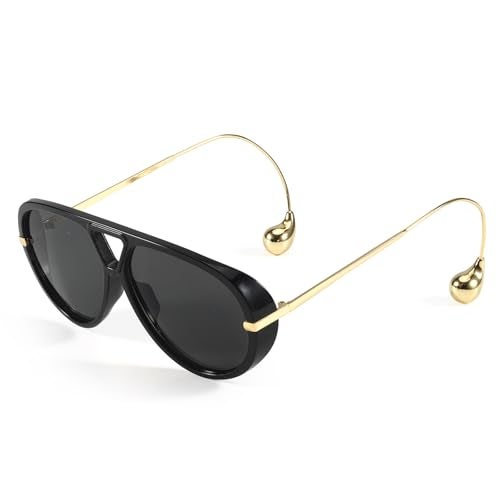 SODQW Oversized Aviator Sunglasses for Women With Earring Trendy Large Big 2025 Designer Shades Adjustable Temples - Image 1