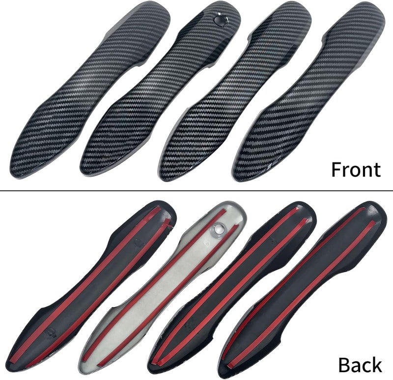 BENXUTO Door Handle Cover Trim Compatible with Toyota Camry 2018-2025 /Corolla 2019-2025 /Avalon 2019-2022 /Pruis Hatchback 2016-2024 Exterior Door Handle without Smart Key Hole Accessories Carbon Fiber style - Image 2