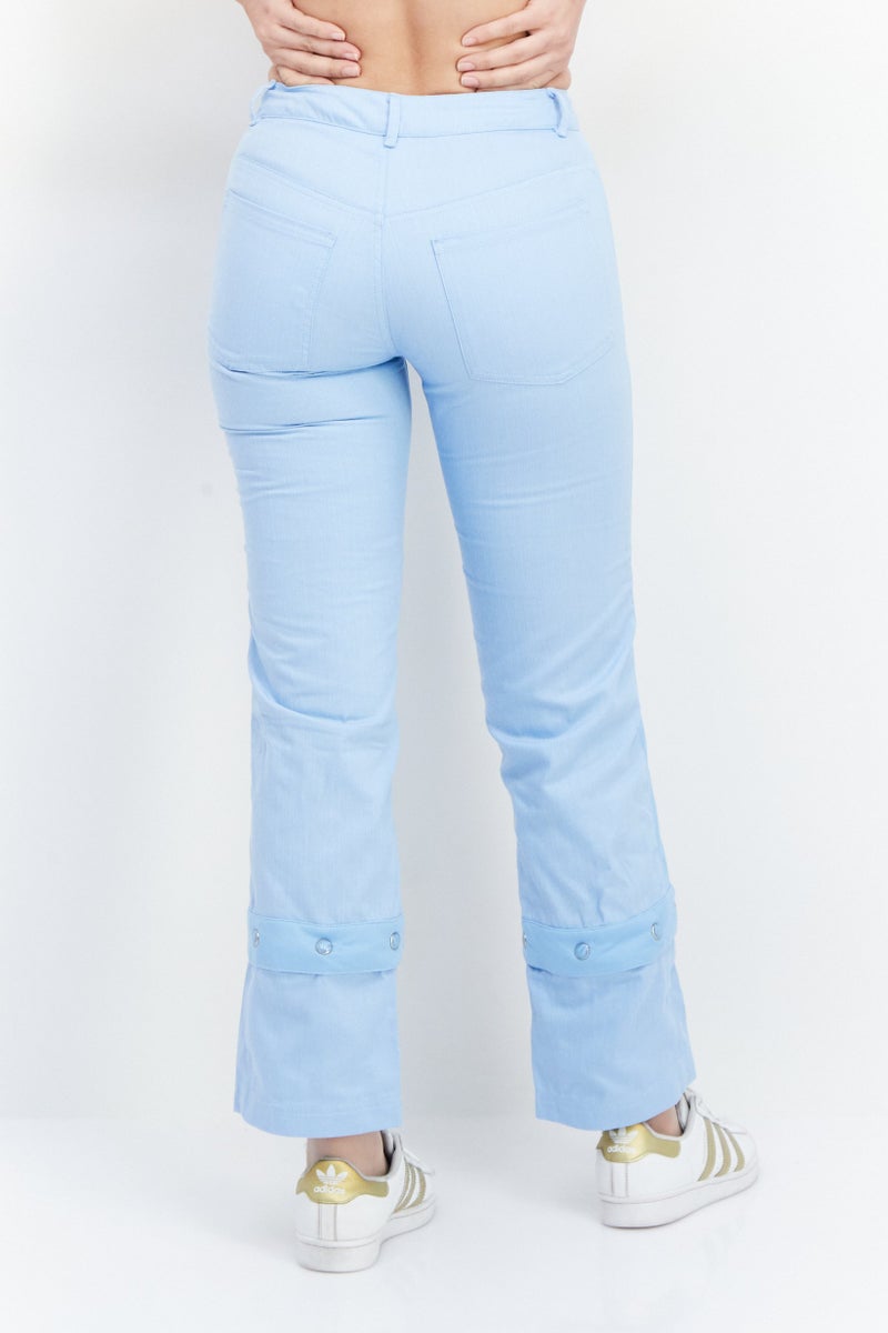 adidas Originals Women Loose Fit Textured Outdoor Track Pants, Light Blue  - Image 2