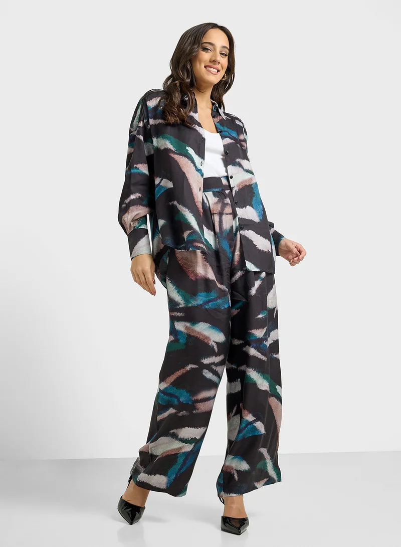 Ted Baker Printed Wide Leg Pants