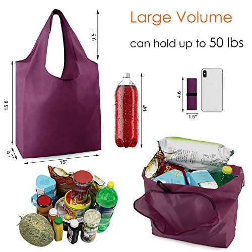 BeeGreen 20 Pack Reusable Grocery Bags w Storage Pouch Reusable Shopping Bags Bulk w Elastic Band Colorful 50LBS X-Large Foldable Fabric Bags Machine Washable Heavy Duty Tote Bags for Groceries - Image 2