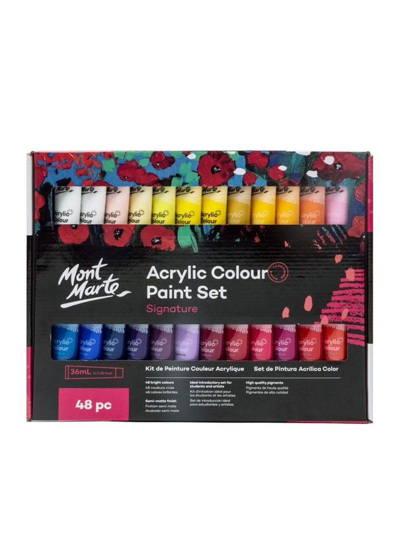 Mont Marte 48-Piece Acrylic Paint Tube Set Multicolour 36ml Content per Tube - Image 3