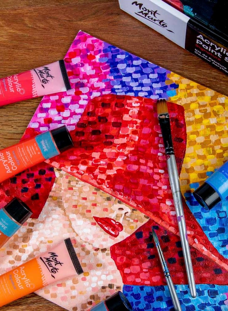 Mont Marte 48-Piece Acrylic Paint Tube Set Multicolour 36ml Content per Tube - Image 5