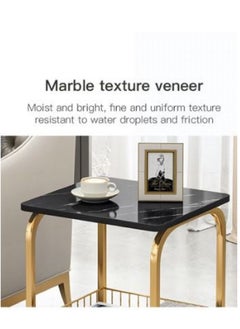 AGD Two-piece Side table , Coffee Table , set with storage basket, marble design for living room  - Image 4
