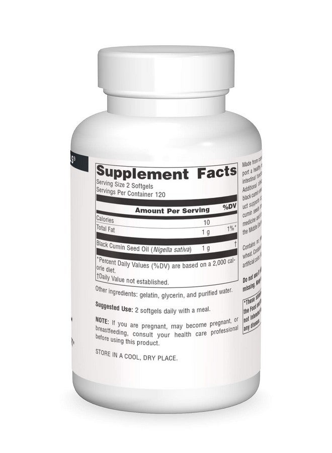 Source Naturals زيت بذور الكمون الأسود لدعم الجهاز التنفسي 240 عدّ - Image 3