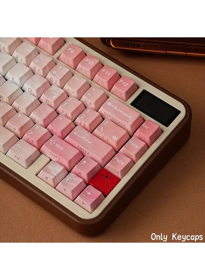 Green Pink Gradient PBT Double Shot Dye Sublimation Cherry Profile Keycap AZERTY French Layout ISO Keycaps With Front French And Side English Letters For Mechanical Keyboard - Image 1