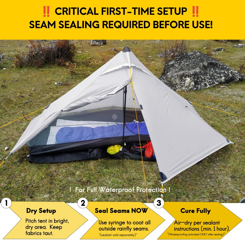 MIER Lanshan 1 Pro Ultralight 1 Person Hiking Tent Lightweight Backpacking Camping Waterproof Trekking Pole Tents For Solo Hikers  Grey - Image 5