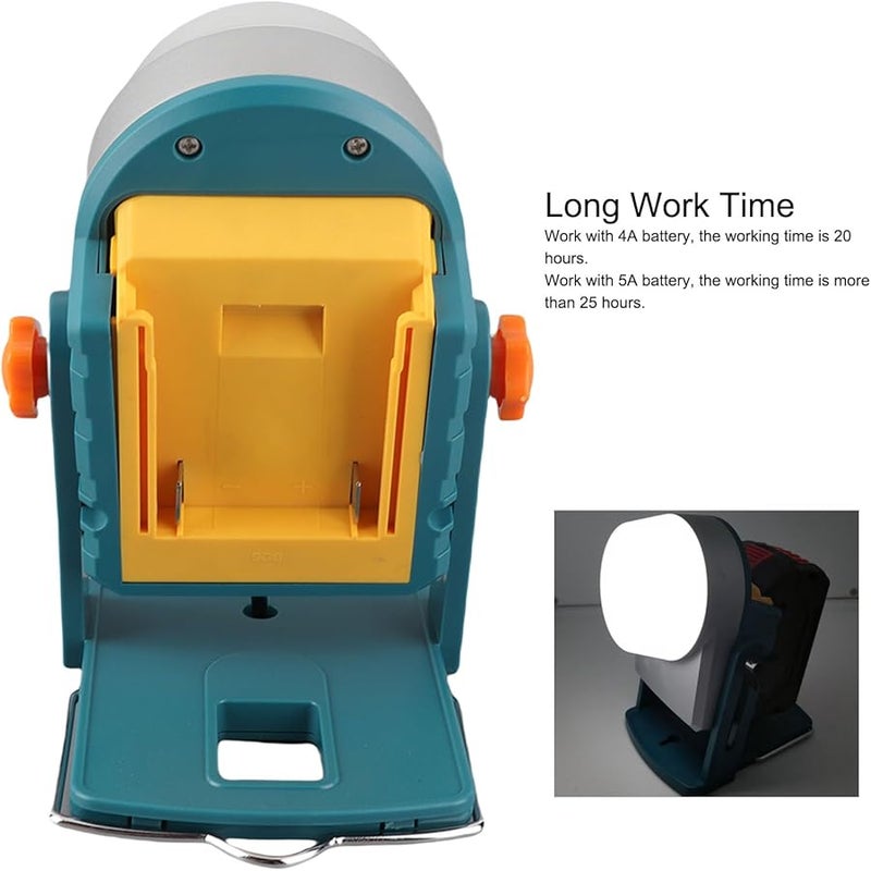 18W Portable LED Work Light 1600LM with Hook for 14V 18V Li Battery Outdoor Camping Car Repair - Image 4