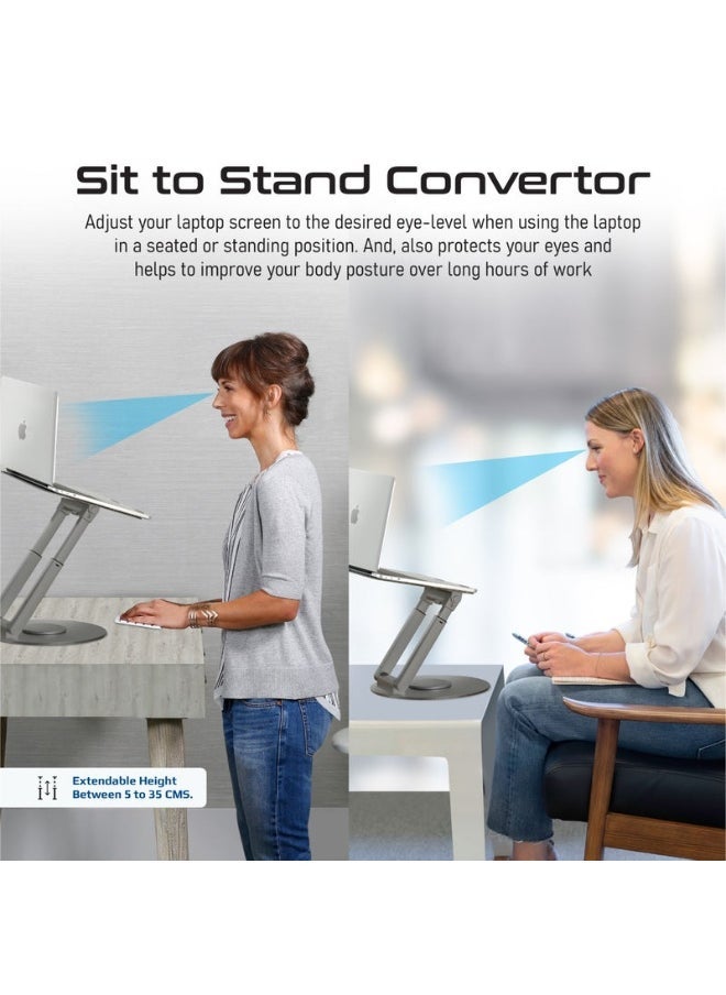 Promats Promate DeskMate-6 Ergonomic Multi-Level Aluminium Laptop Stand  - Image 3