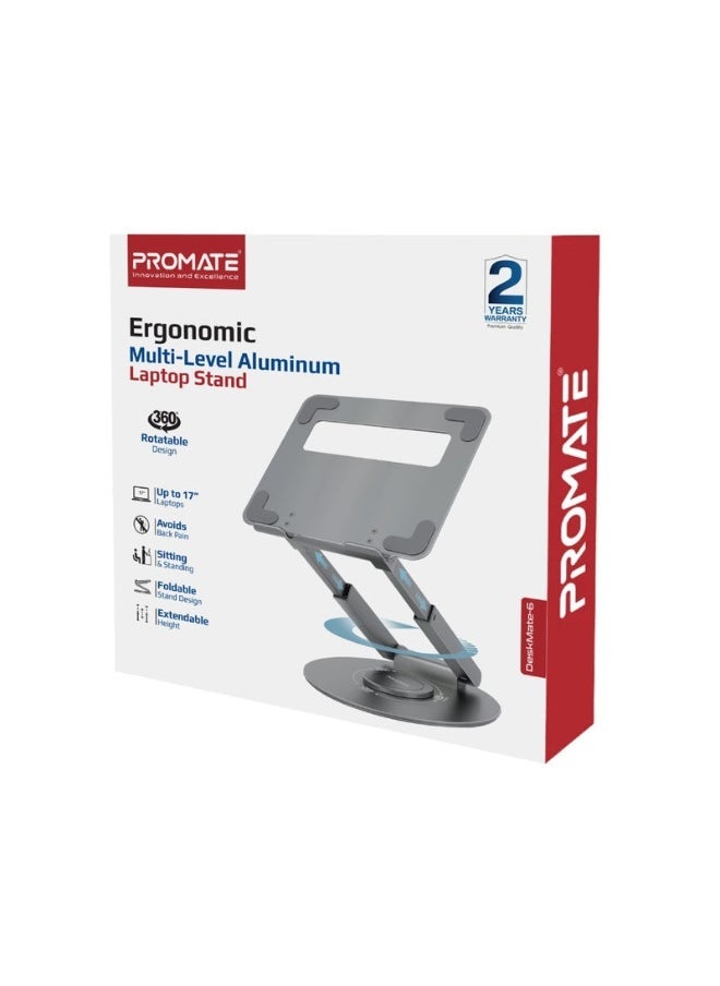 Promats Promate DeskMate-6 Ergonomic Multi-Level Aluminium Laptop Stand  - Image 2