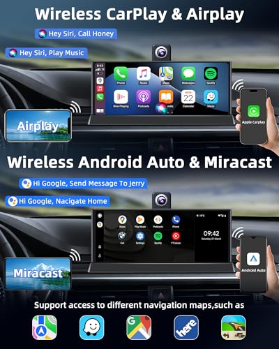 jelkuz 1126 4K Carplay Screen for Car Tablet Pro Max 2026 with 350 Rotatable Lens Wireless Apple Carplay Android Auto Screen 4K Dash Cam Bluetooth GPS Navigation Voice Control Unique Bracket WiFi - Image 3