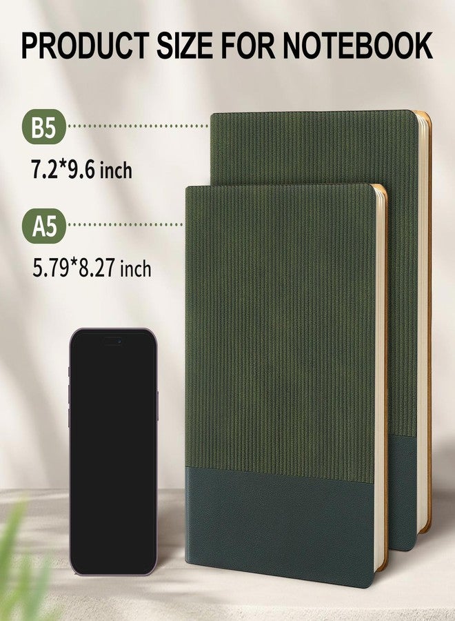TSFPapier Lined Journal Notebook for Work College Ruled Note Book 5.79"x8.27"A5 PU Leather Daily Journaling 216 Pages for Women Men Writing Home School Supplies Business (Dark Green) - Image 2