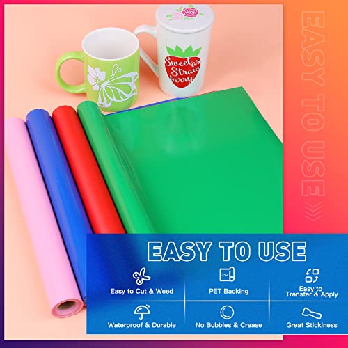 HTVRONT White Permanent Vinyl Rolls - 12" x 11 FT Adhesive White Vinyl Compatible with Cricut Cutting Machine, Silhouette, Cameo, Signs, Scrapbooking, Craft, Die Cutters (Glossy) - Image 3
