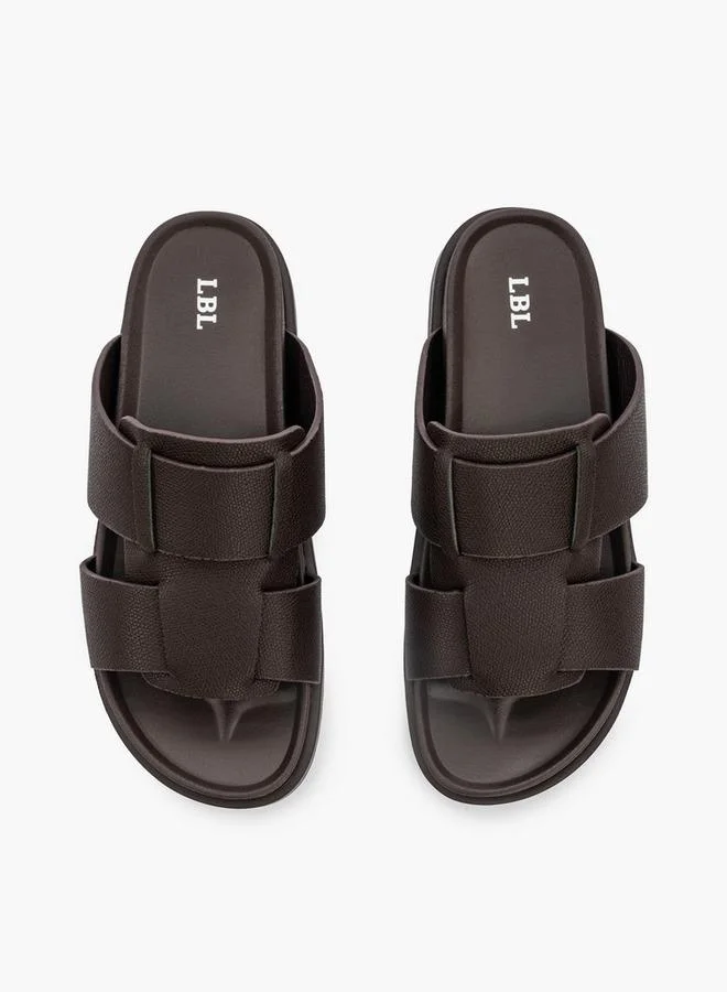 LBL by Shoexpress BROWN Solid Slip-On Comfort Sandals for Men | Best Price UAE