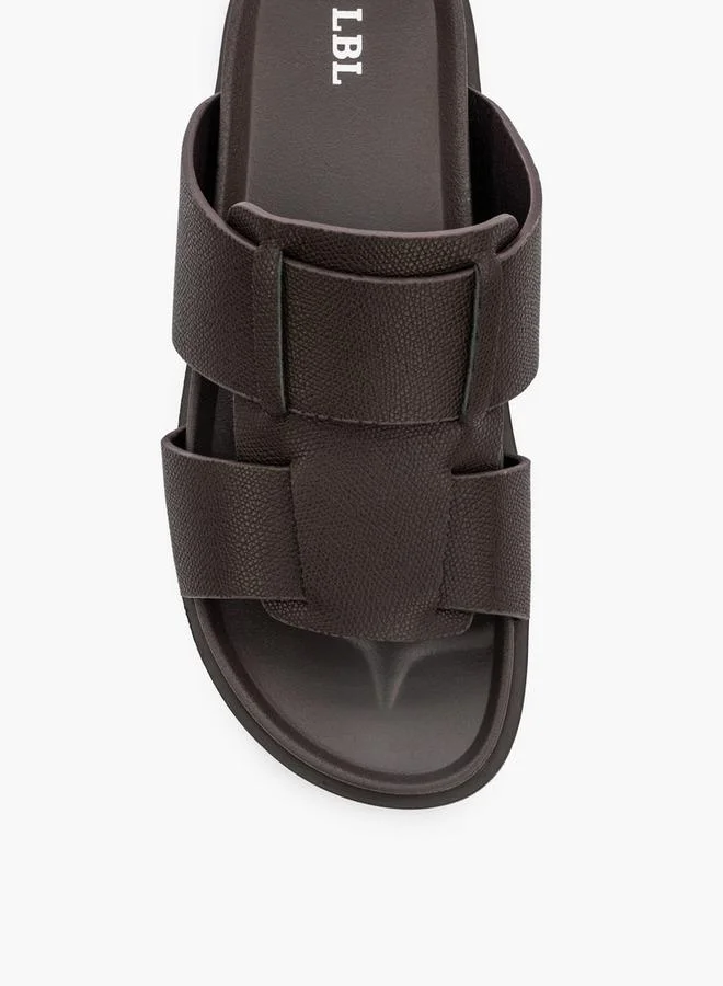 LBL by Shoexpress BROWN Solid Slip-On Comfort Sandals for Men | Best Price UAE