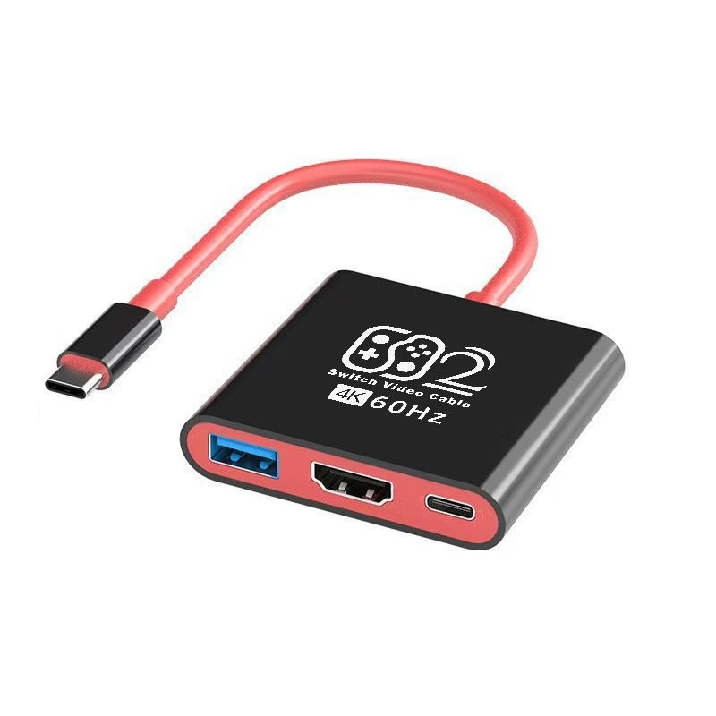 محول USB-C ثلاثي في واحد للألعاب والأجهزة اللوحية والهواتف