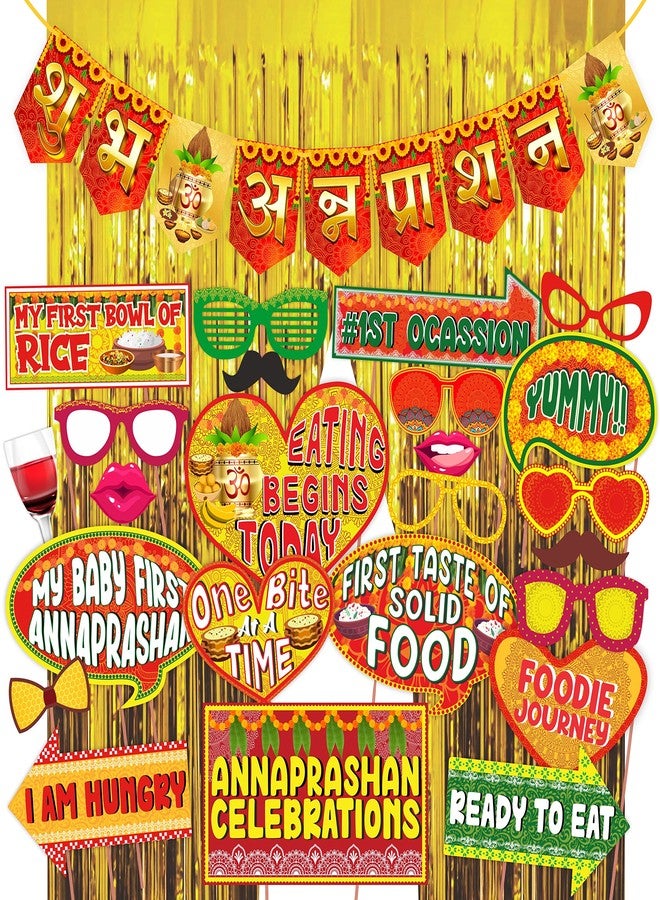 Wobbox Annaprashan Props, Subh Annaprashan Banner, Annaprashan Decoration Kit (26 Pc) (FP4434) - Image 1