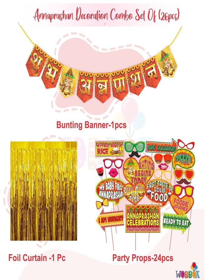 Wobbox Annaprashan Props, Subh Annaprashan Banner, Annaprashan Decoration Kit (26 Pc) (FP4434) - Image 2