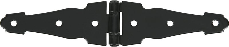 HARDWARE ESSENTIALS Hillman 853355 Hardware Essentials 852346 Antique Brass Spring Door Stops 2 Pack Ornamental Strap Hinge, Black, 2 Pieces - Image 2