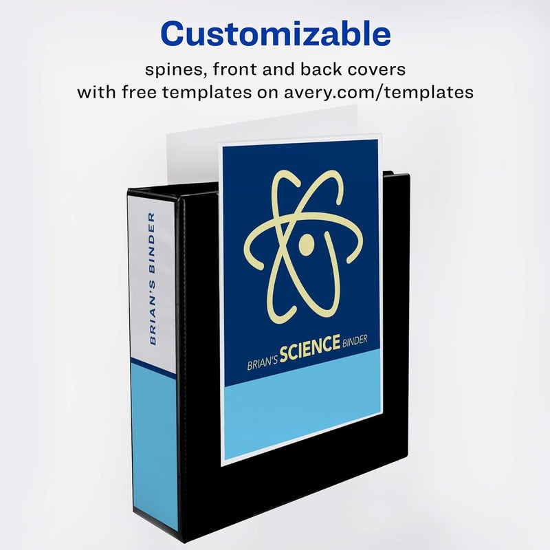 Avery Heavy-Duty 3 Inch View Binder with One Touch EZD Ring, Black - Image 4