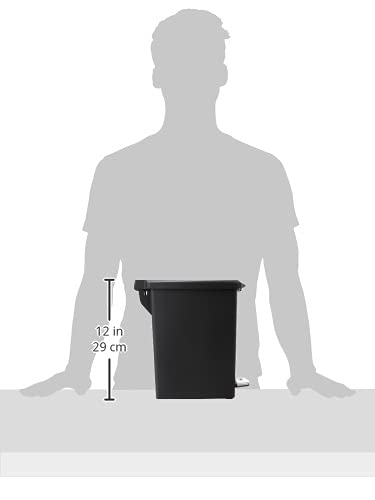 simplehuman 10 Liter / 2.6 Gallon Compact Slim Bathroom or Office Step Trash Can, Black Plastic - Image 3